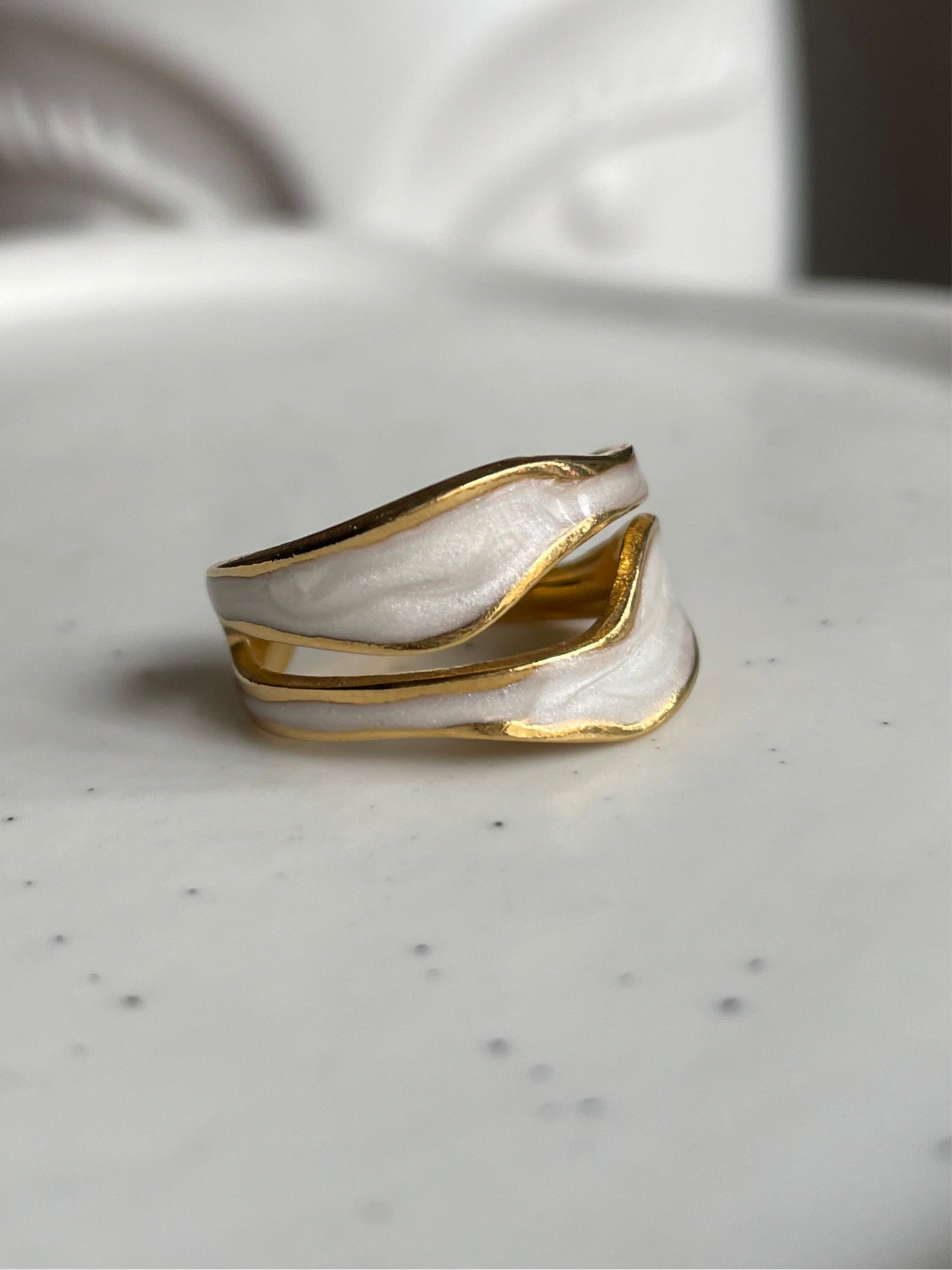 Double Layer Glaze Irregular Ring