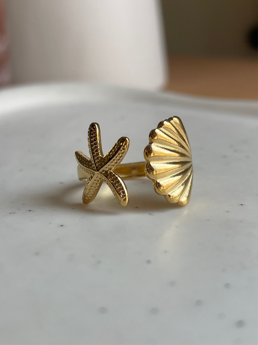 Shell and Starfish Ring