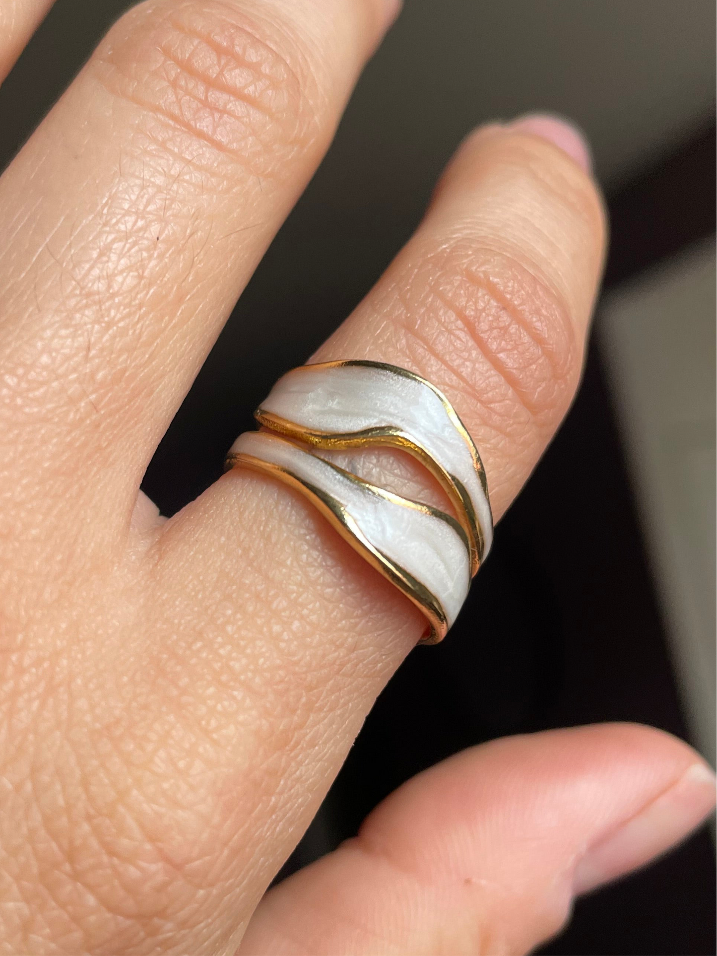 Double Layer Glaze Irregular Ring