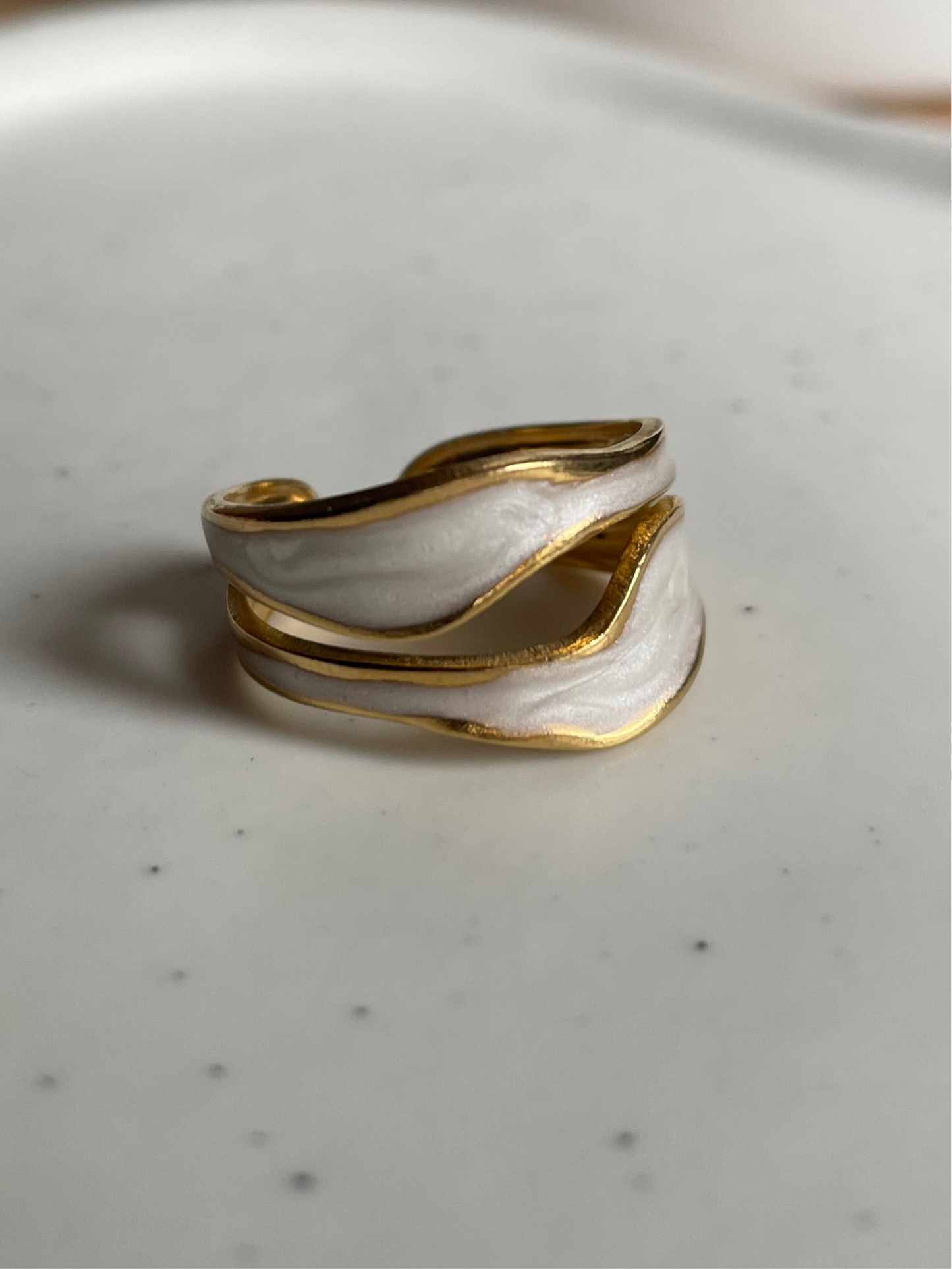 Double Layer Glaze Irregular Ring