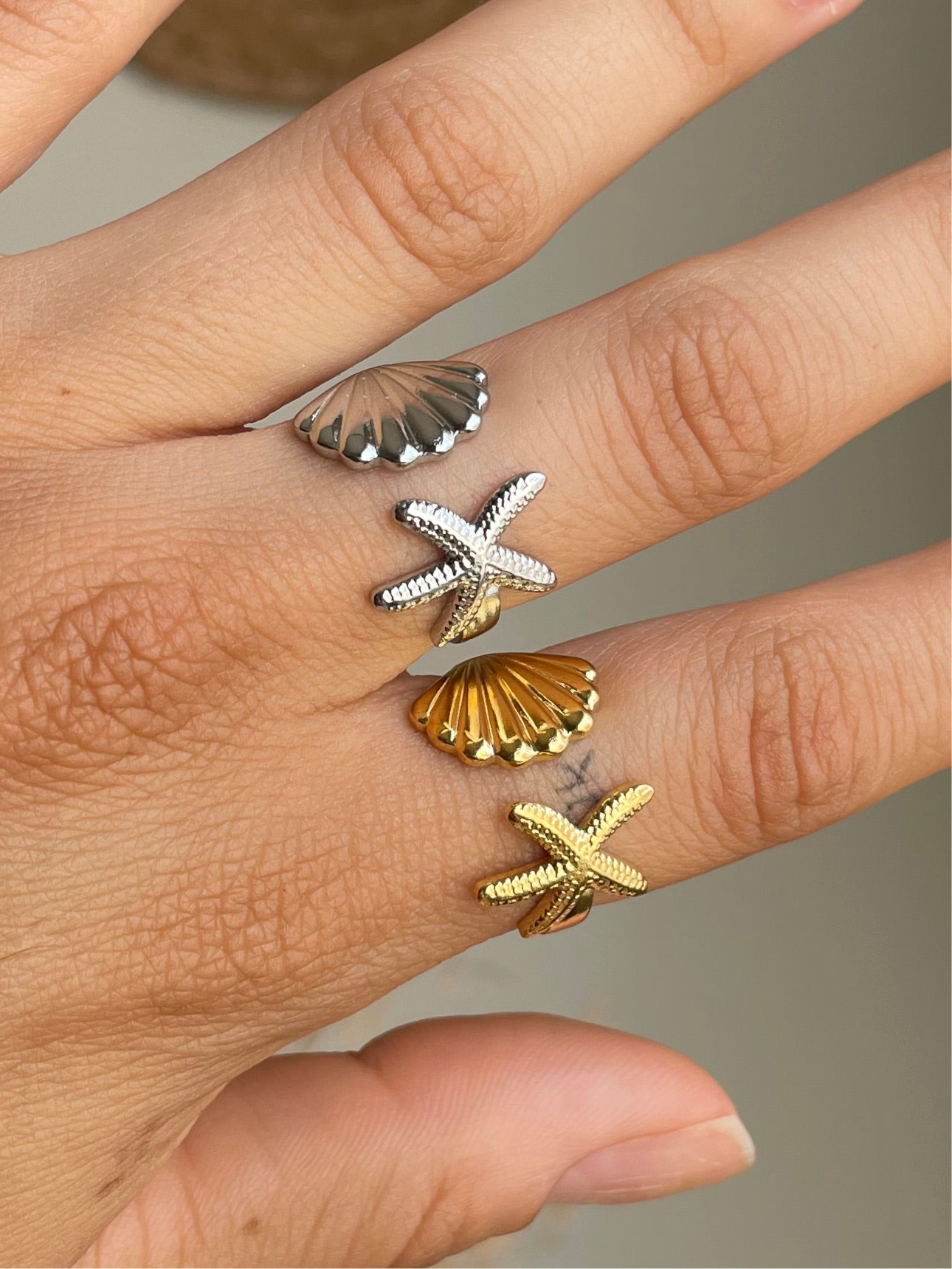 Shell and Starfish Ring