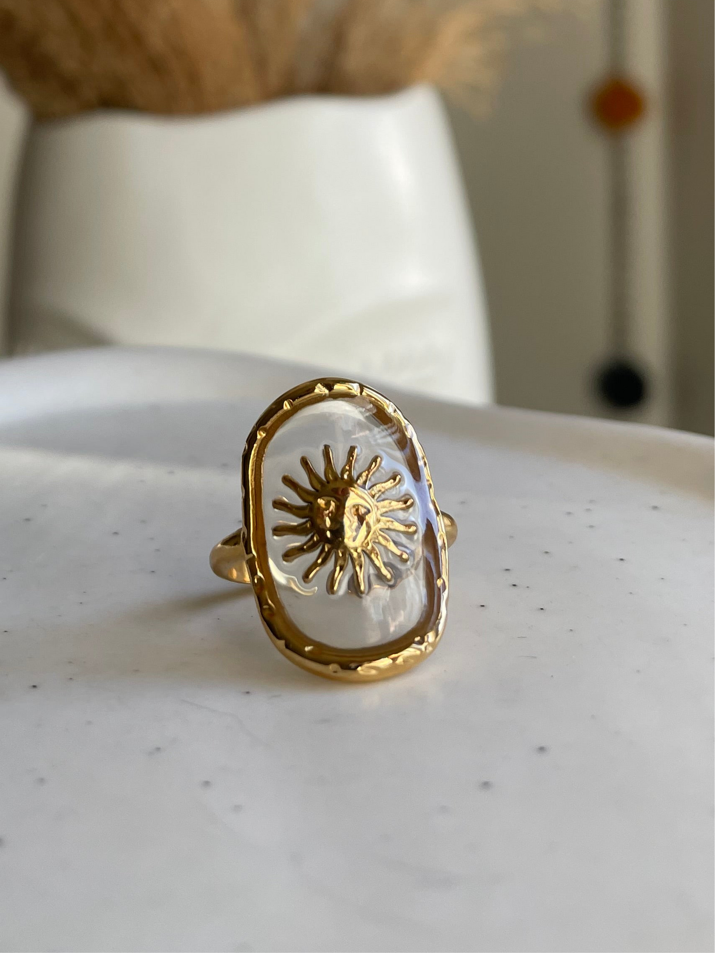 Sunny Face Transparent Ring