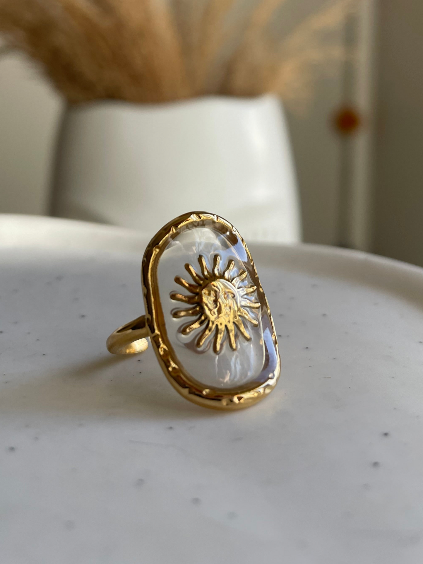 Sunny Face Transparent Ring