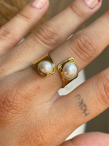 Double Pearl Chunky Ring