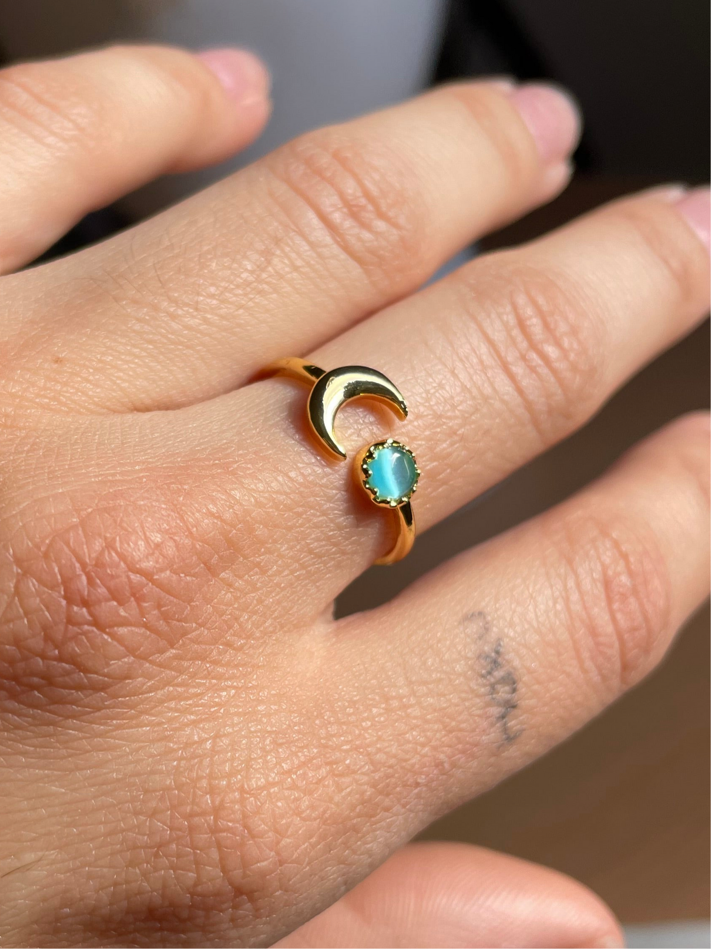 Moon and Opal Ring