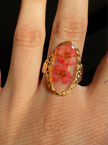 Hibiscus Pressed Flower Ring