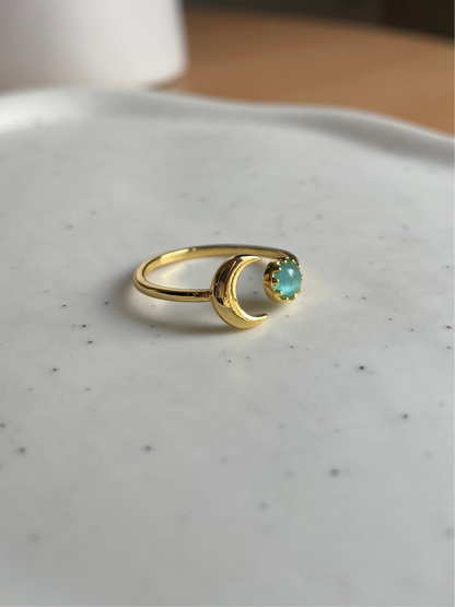 Moon and Opal Ring