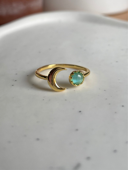 Moon and Opal Ring